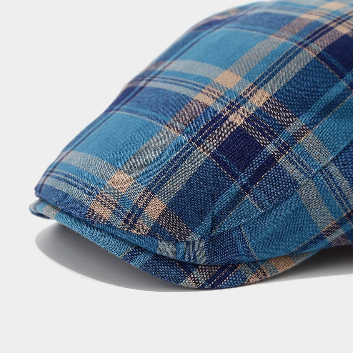 Plaid Dopamine Color Block Newsboy Hat_Cwah04626