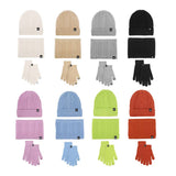 Winter Wool Warm Plus Fleece Scarf Three Piece Set_Cwmm2811