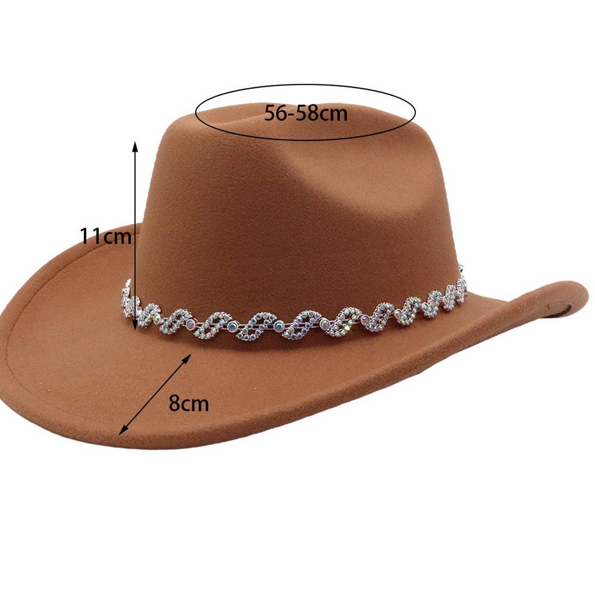 New Wool Fedora Cowboy Hat Western Ethnic Style_Cwah04460