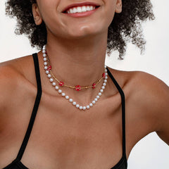 COLORFUL BEADED DOPAMINE CLAVICLE NECKLACE_CWMM3683
