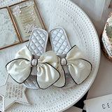 Womens Large Bow Dressing Gown Slippers_Cwmm2946