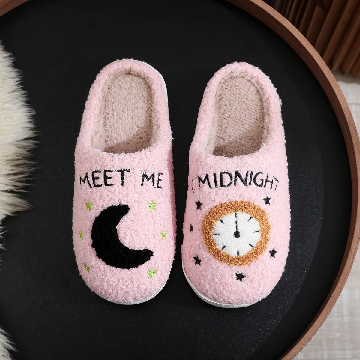 HOME SLIPPERS MOON CLOCK INDOOR COTTON SLIPPERS_CWMM3060