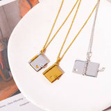 COUPLE OPEN AND CLOSE BOOK PENDANT NECKLACE_CWMM5692