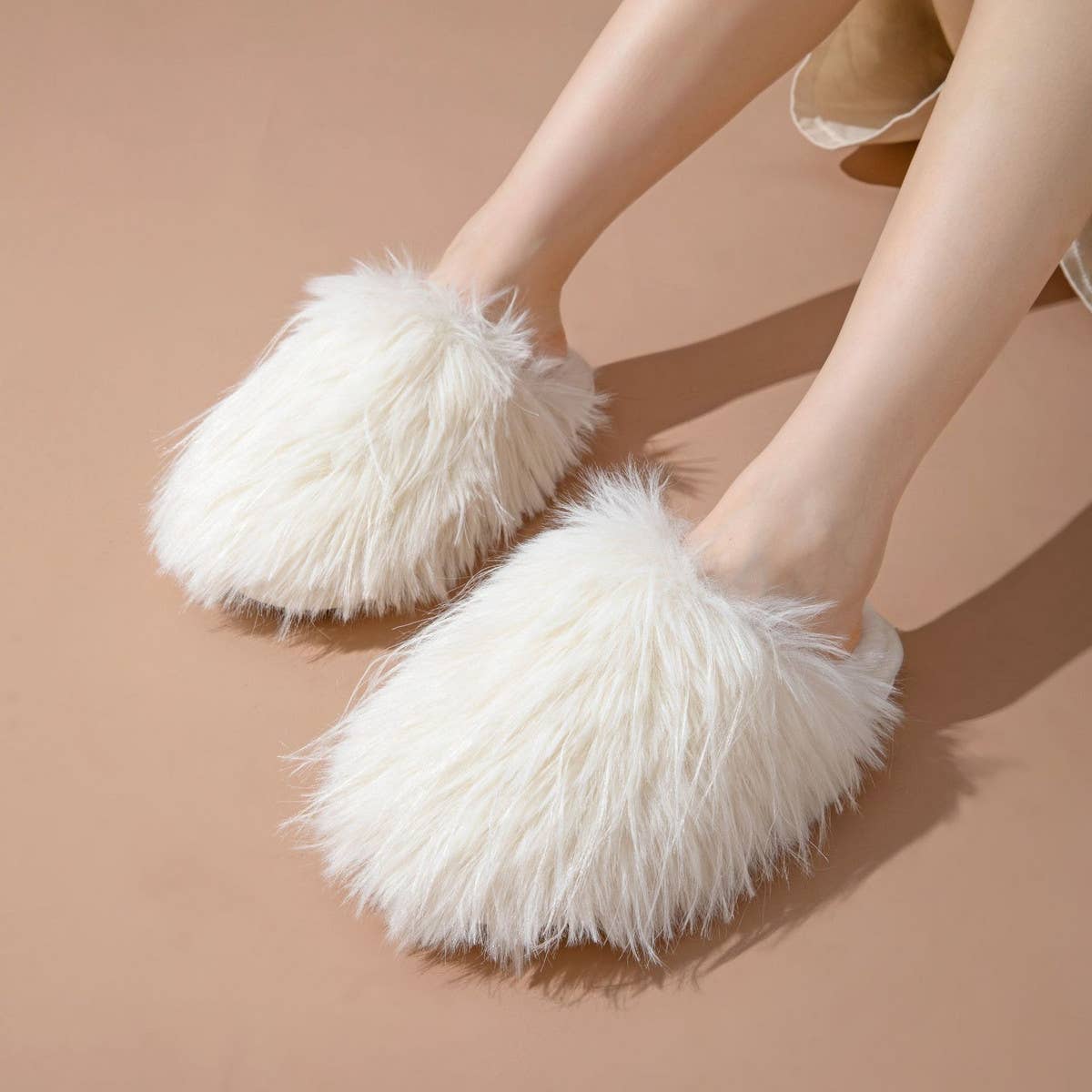 HOME FUR CAP TOE CANDY COLOR COTTON SLIPPERS_CWSHS0833