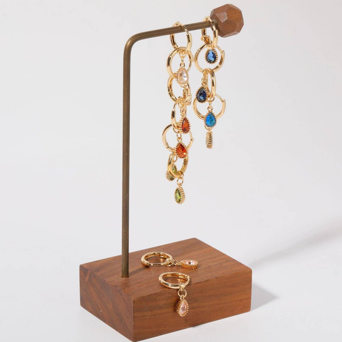 COLORFUL BIRTHSTONE EARRINGS TEARDROP EARRINGS_CWMM5519