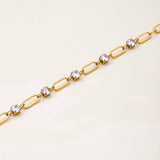 18K GOLD STEEL ROUND ZIRCON WHITE TENNIS CHAIN_CWAJE4803