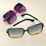 LARGE SQUARE FRAME MULTI COLOR COLORFUL SUNGLASSES_CWASG0424