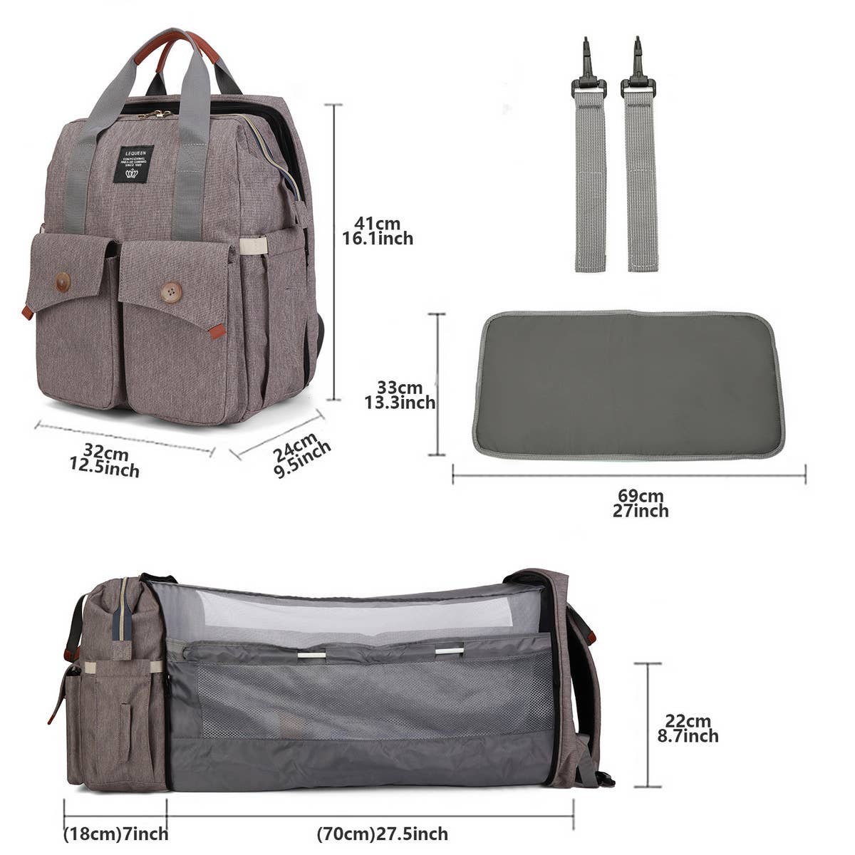 PORTABLE FOLDING BACKPACK MOTHER AND BABY BAG_CWAB2239