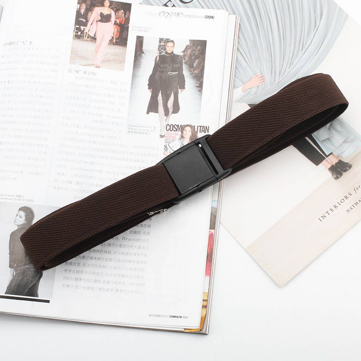 Cwabe0551_Plastic Buckle Elastic Belt