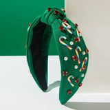 Xmas Candy Cane Rhinestone Wide Headband_Cwaje05882