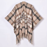 REVERSIBLE PLAID FAUX CASHMERE SCARF WINTER WRAP_CWASC0945