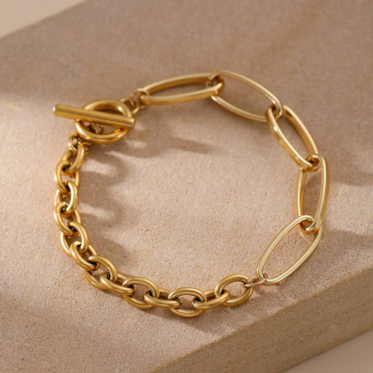 PAPERCLIP TITANIUM STEEL PERSONALIZED BRACELET_CWMM3720