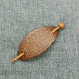 FLORAL TOTEM PAINTED FAUX LEATHER HAIR STICK_CWAHA6383