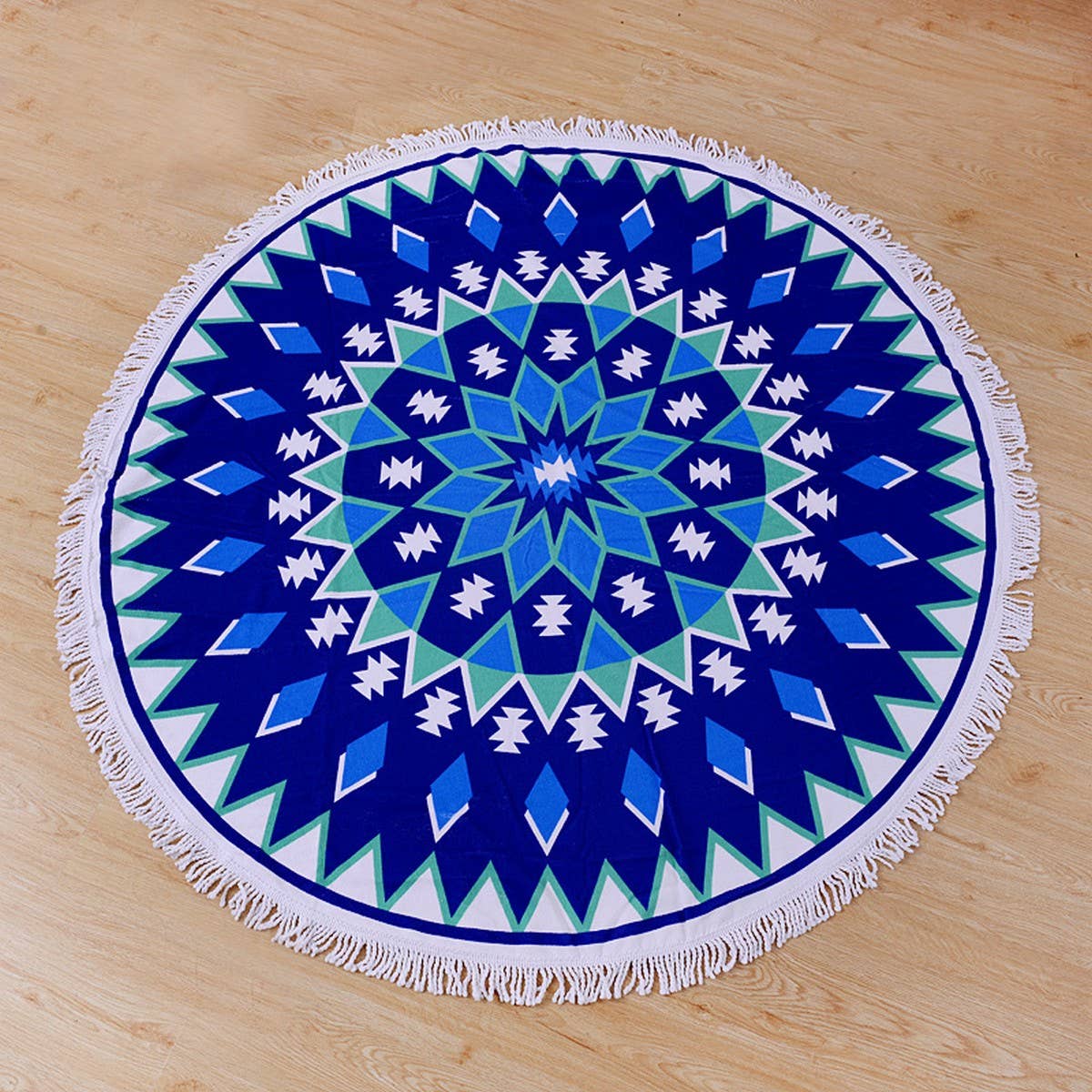 ROUND MICROFIBER TASSEL BEACH TOWEL BLANKET_CWMM7602