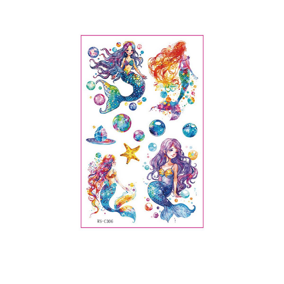 KIDS GLITTER TATTOO STICKERS BEAR BUTTERFLY STARS_CWMM8362