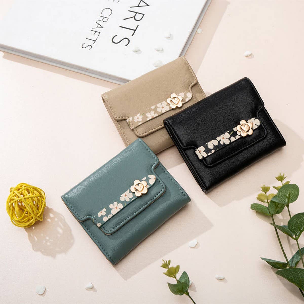 STYLISH SIMPLE FLORAL SHORT WALLET_CWAB2334