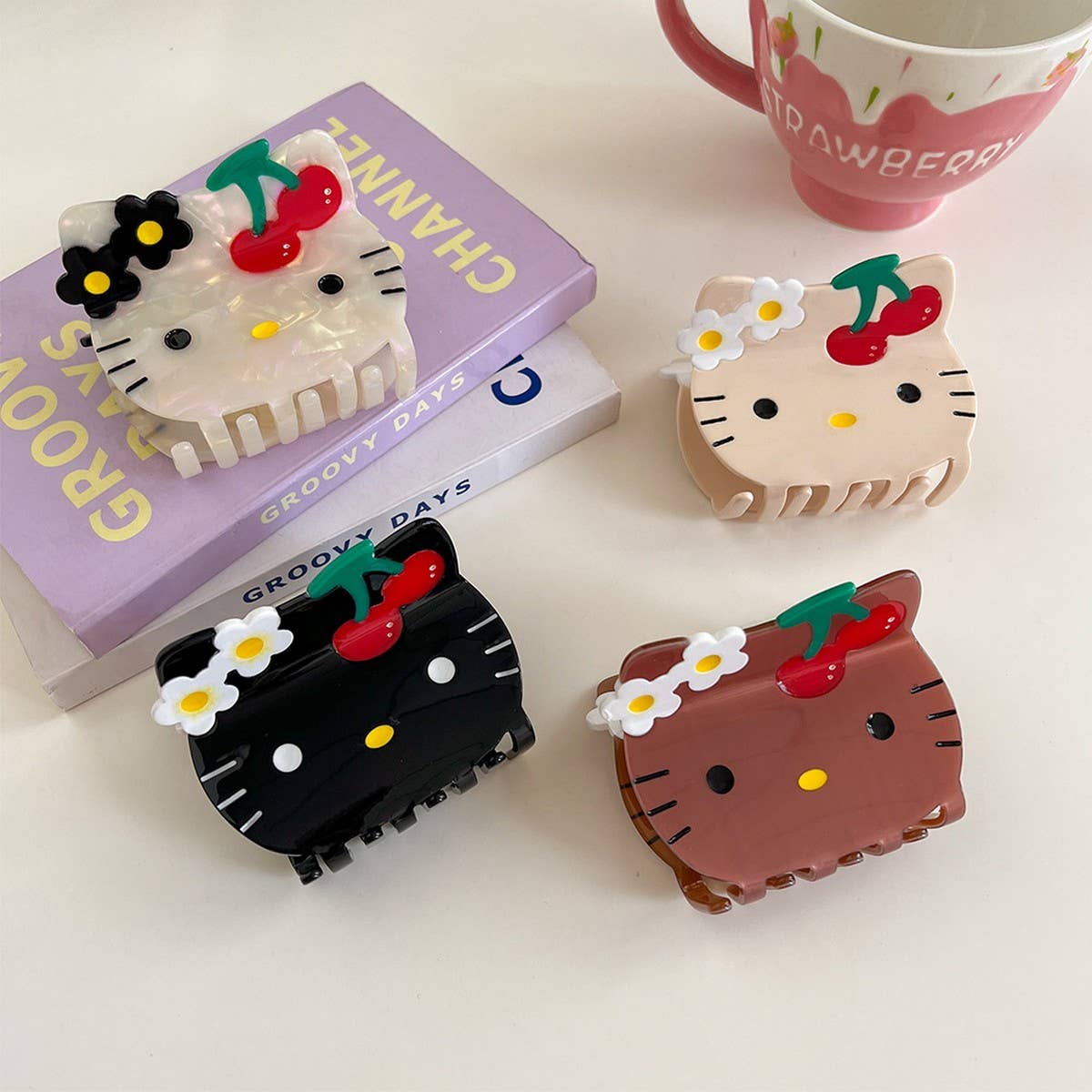 CUTE CARTOON CAT HAIR CLAW ACETATE HAIRPIN_CWAHA5707