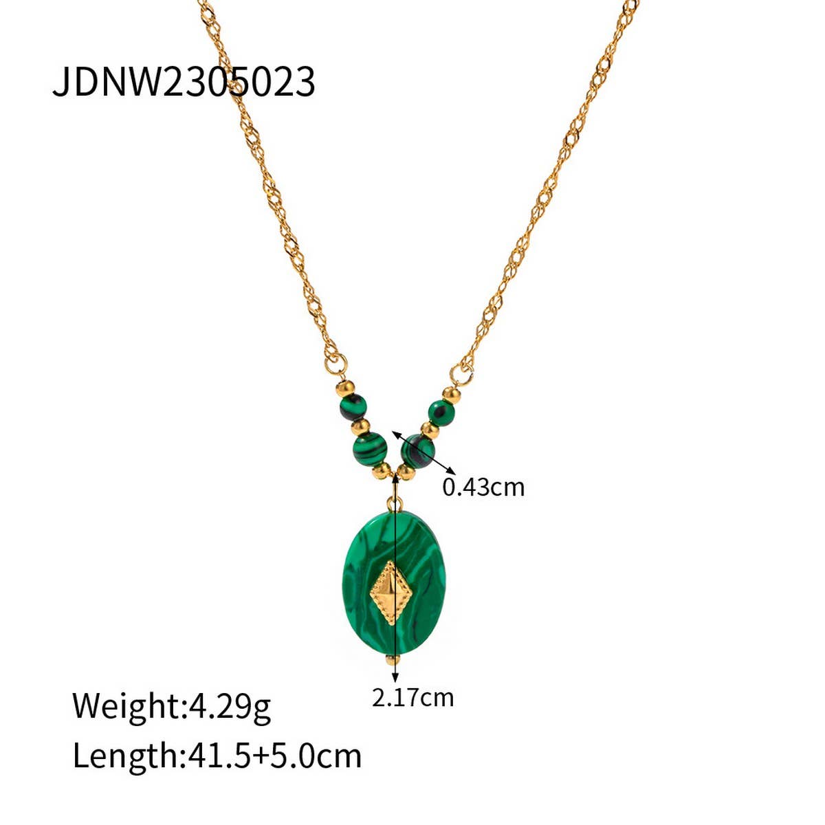 NEW LIGHT LUXURY MALACHITE PENDANT NECKLACE_CWAJE1435