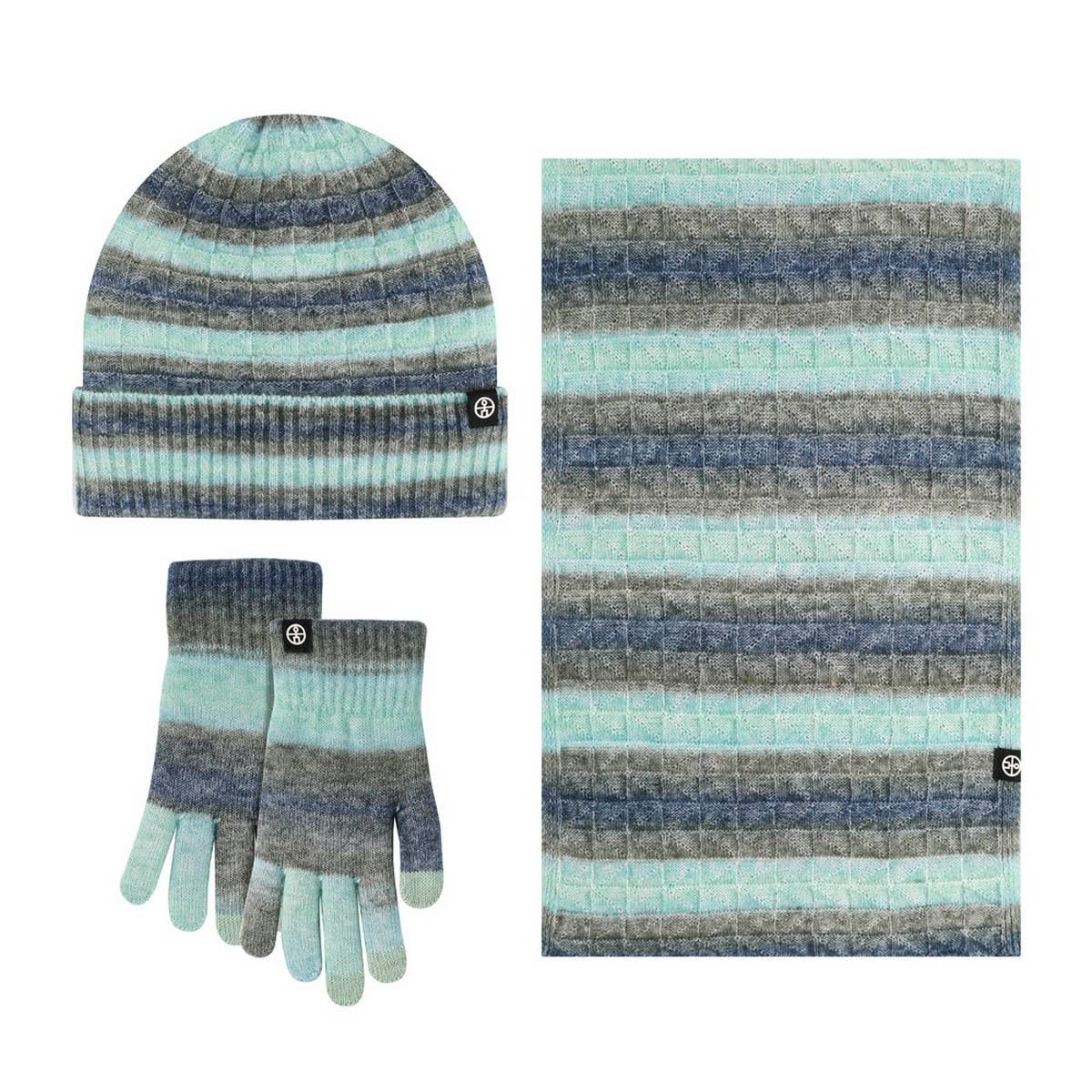 Winter Striped Gradient Scarf Three-Piece Set_Cwmm2869