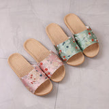 EMBROIDERED LINEN SLIPPERS FOR COUPLES_CWSHF0195