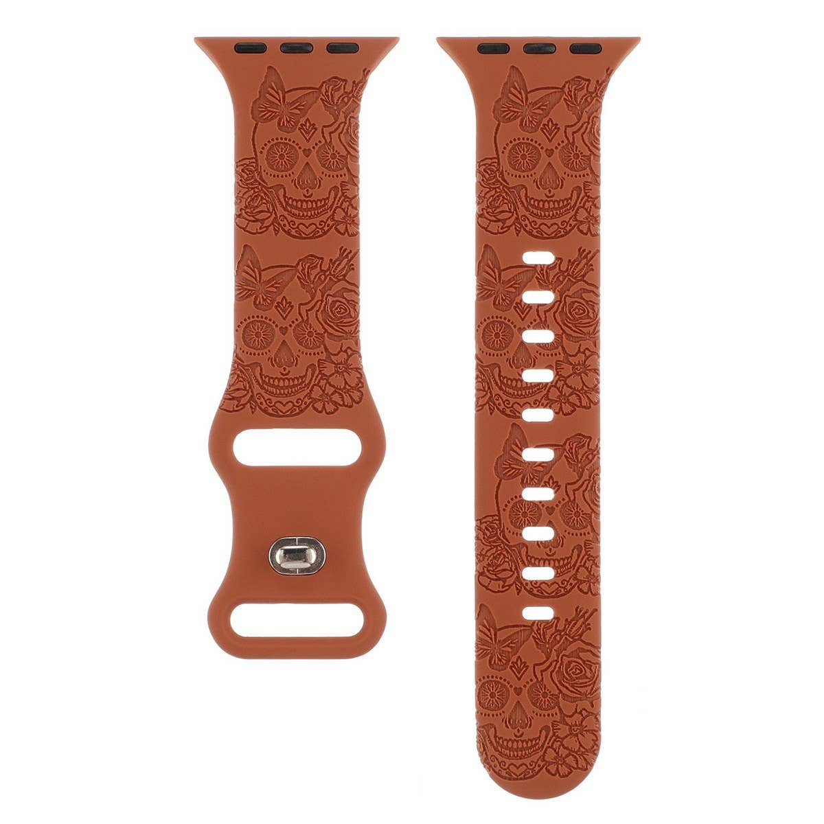 ENGRAVED CHECKERED SILICONE APPLE WATCH9 1 STRAP_CWASC1562