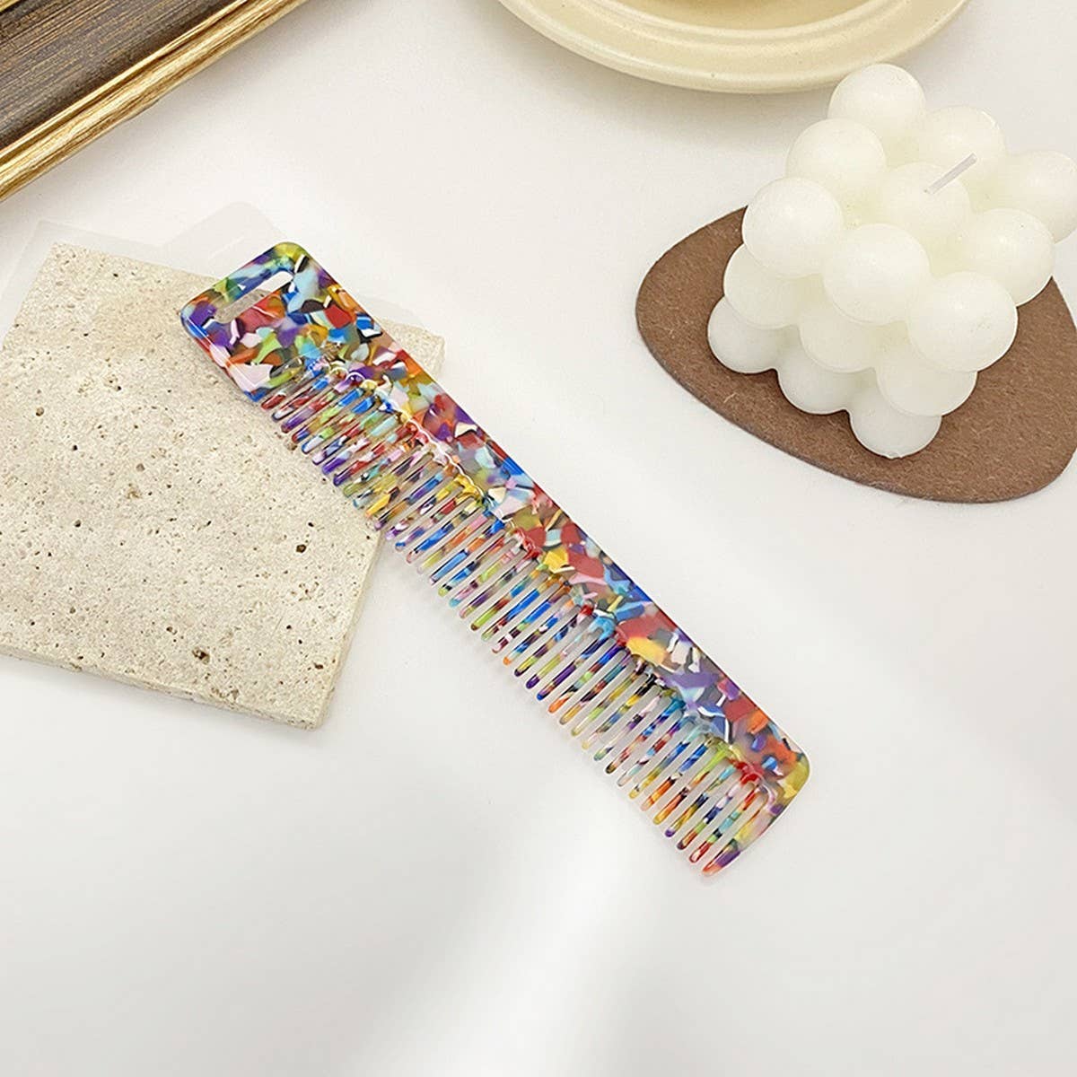RETRO ACETATE HAIR COMB FOR STYLING MAKEUP_CWMM6429