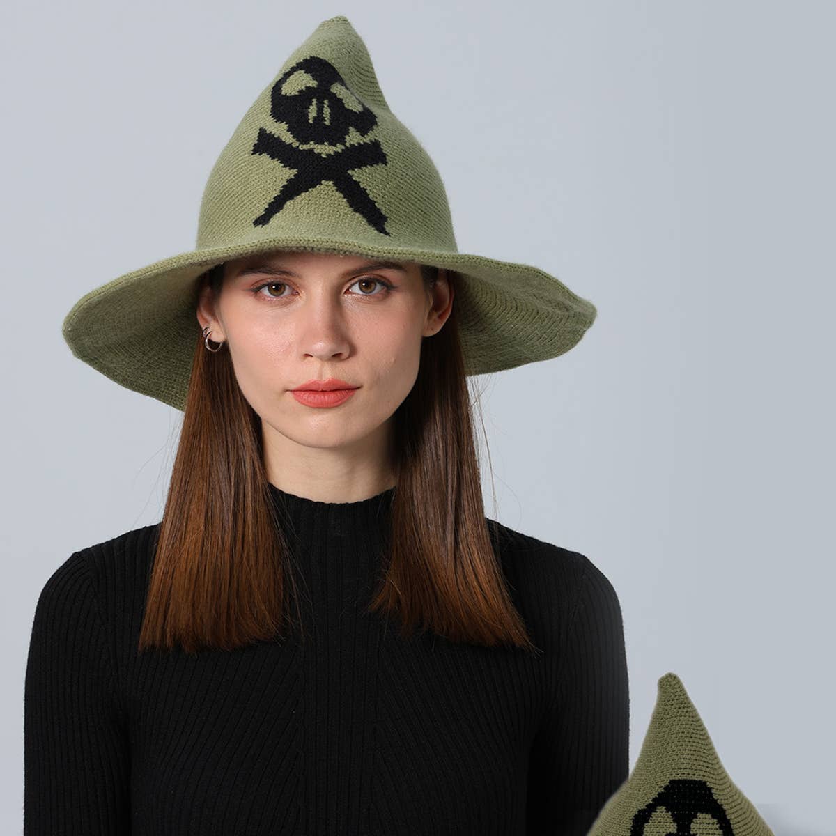 Cwah4090_New Skull Magic Props Halloween Wizard Hat