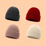 Vintage Knit Dome Skull Cap Warm Short Beanie Hat_Cwah04690
