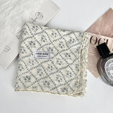 Floral Cotton Linen Square Scarf For Women_Cwasc1413