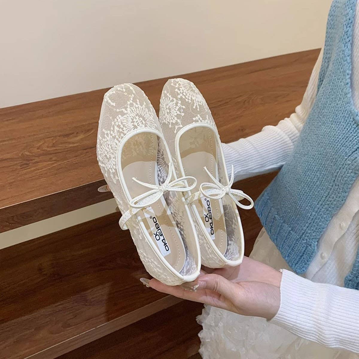 FAIRY STYLE FRENCH MESH BREATHABLE MARY JANES_CWSHF0143