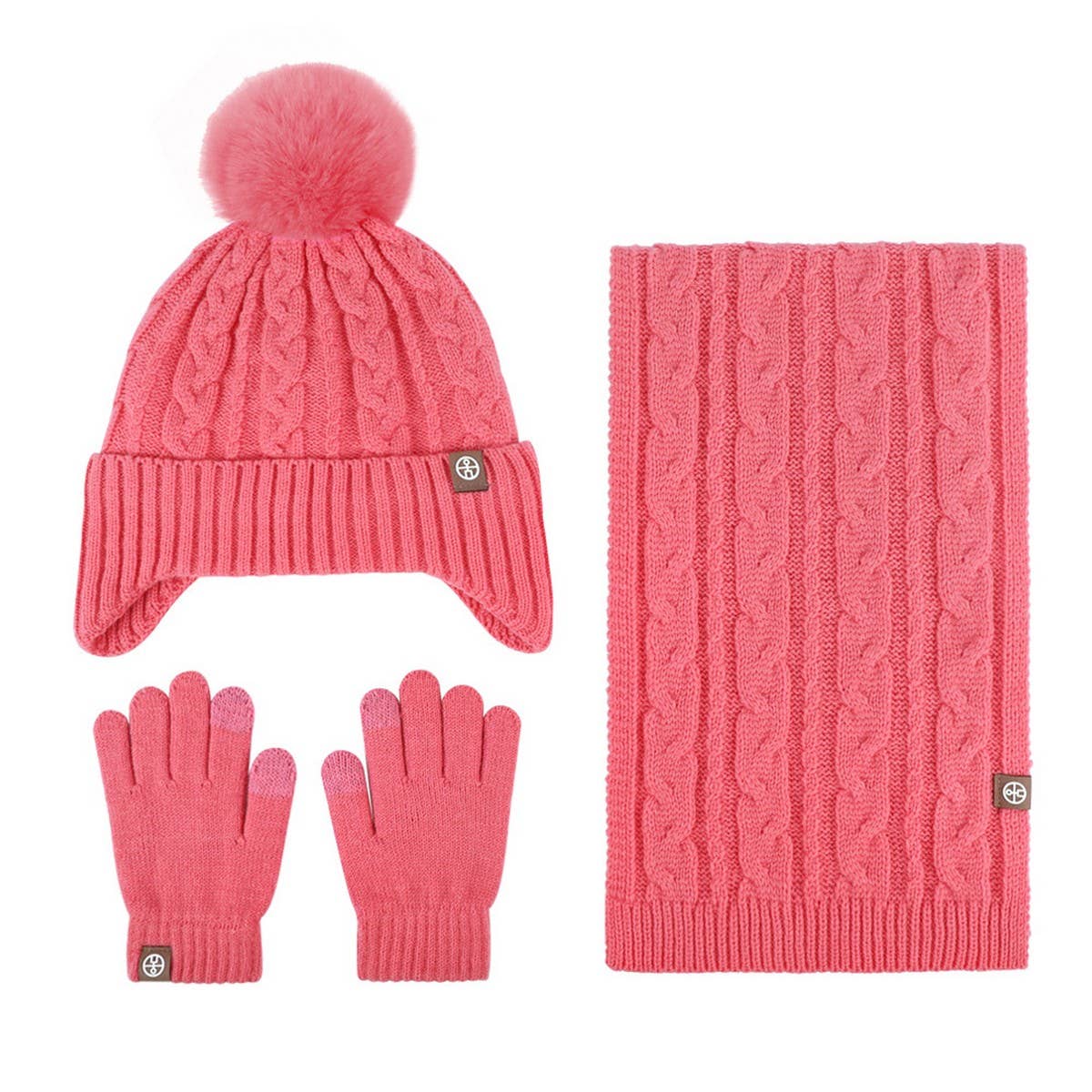 CHILDRENS HAT SCARF AND GLOVES THREE PIECE SET_CWMM2865