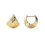 GOLD STRIPED FAN SHAPED STAINLESS STEEL STUDS_CWAJE5001
