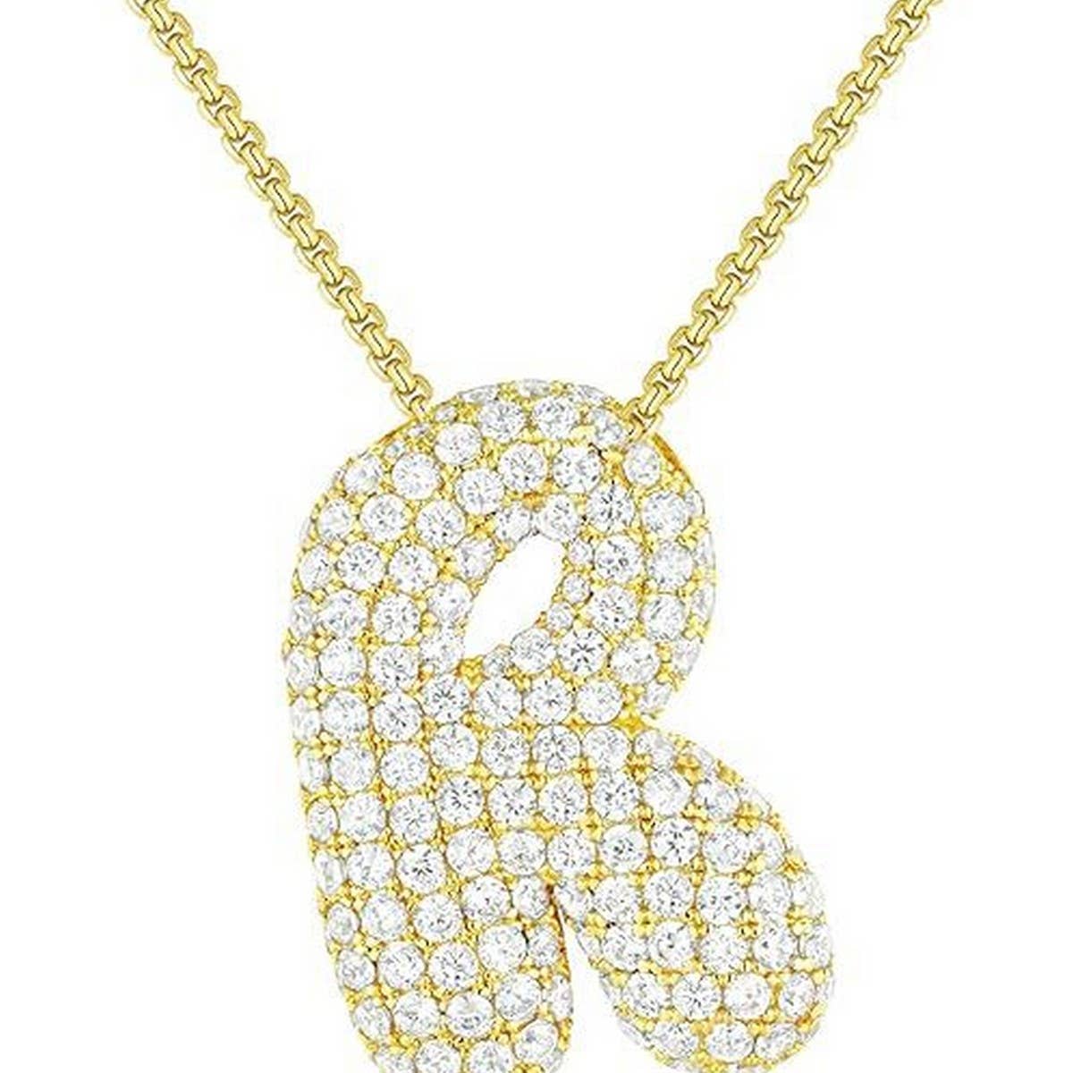 26 LETTERS NECKLACE COPPER ZIRCONIA PENDANT_CWMM5864