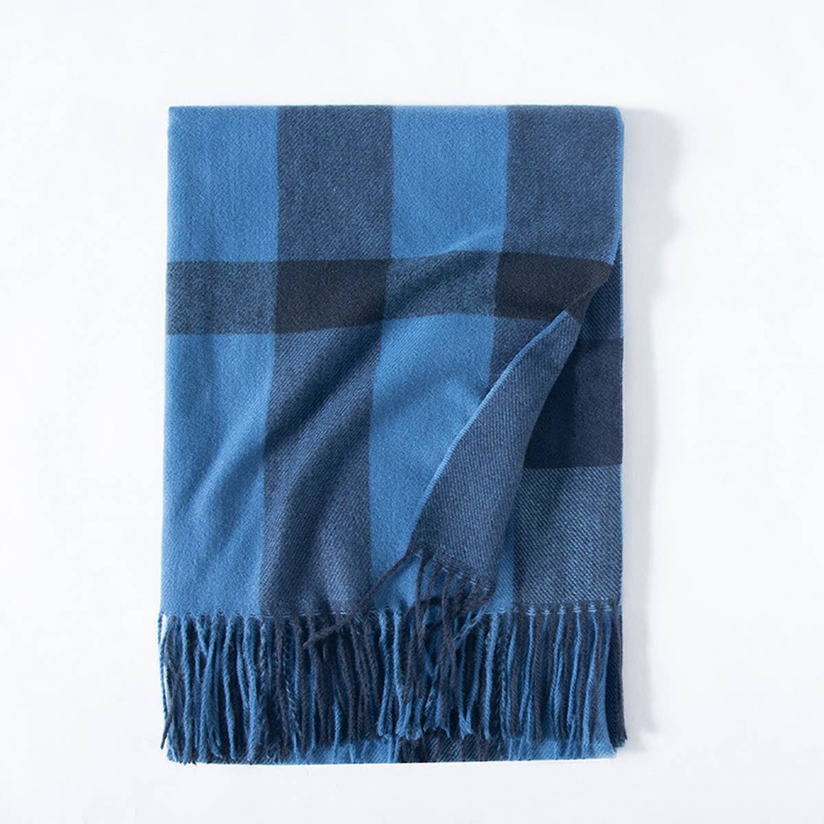PLAID FAUX CASHMERE SCARF THICK WARM NECK WRAP_CWASC0242