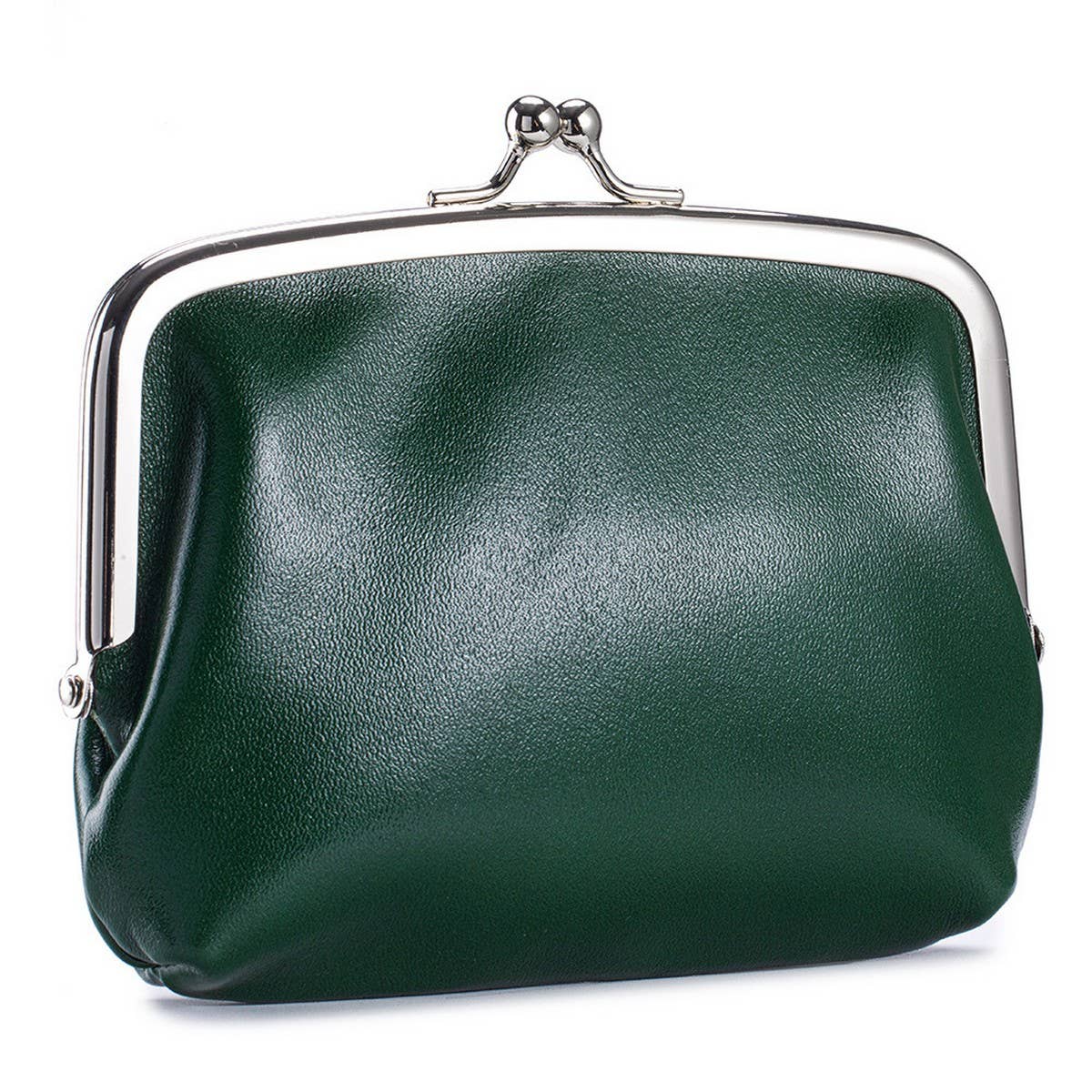 Vintage Leather Coin Wallet Double Clip Pouch_Cuab00386