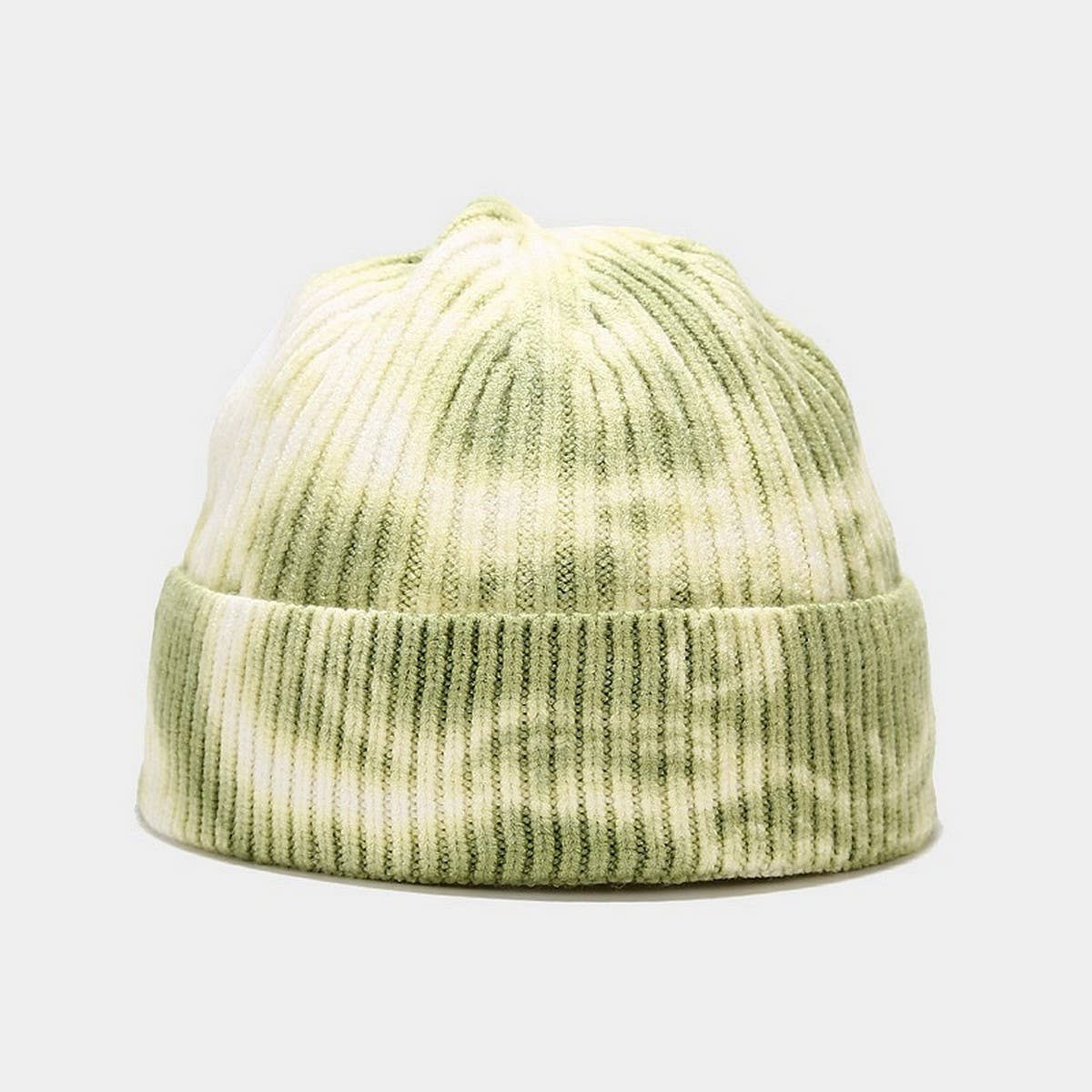 Tie-Dyed Knitted Hat Melon-Shaped Warm Beanie Hat_Cwah2077