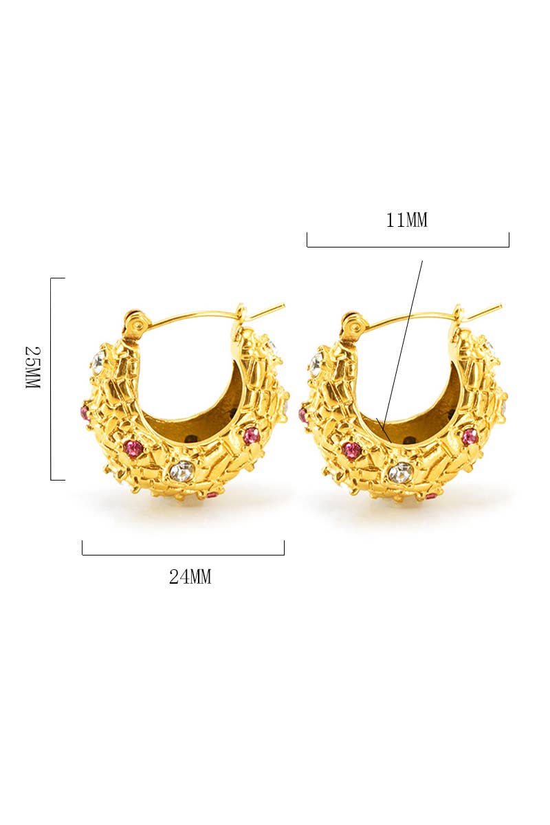 18K Gold Plated Stainless Steel Earrings_Cwaje0373