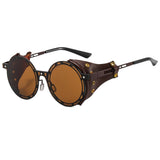 PUNK ROUND METAL SUNGLASSES WITH PU LEATHER_CWASG1152