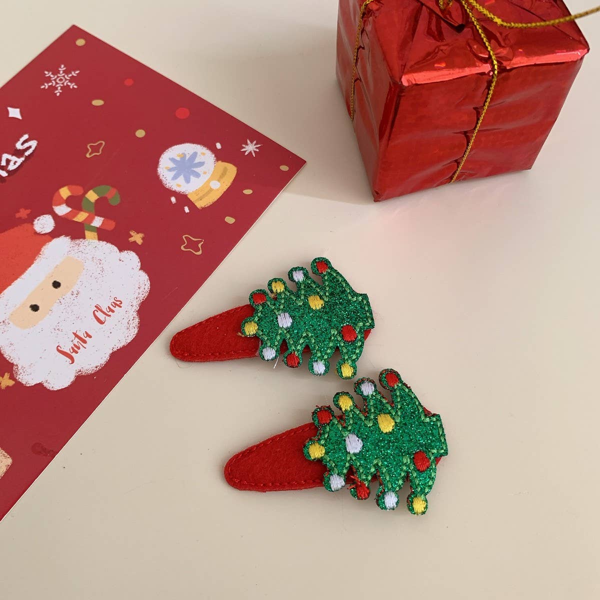 Cwaha07720_Christmas Plush Bear Santa Hat Headband