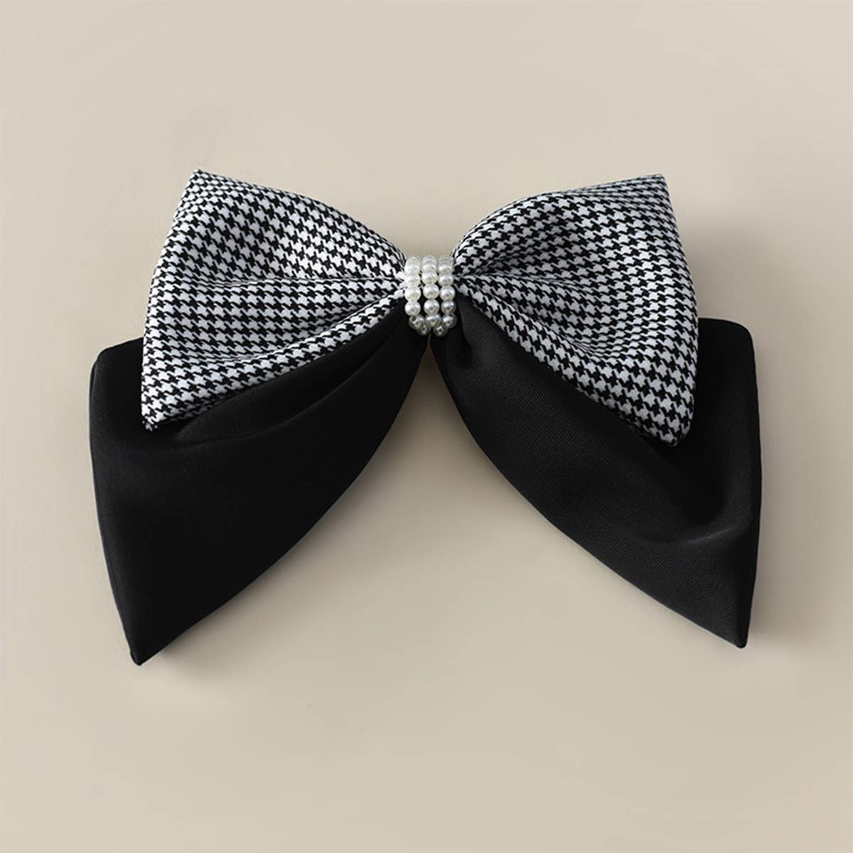 HOUNDSTOOTH FASHION BIG BOW HAIRPIN_CWASC1056