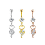 316L STEEL BRASS CZ NAVEL RING PIERCING JEWELRY_CWMM936