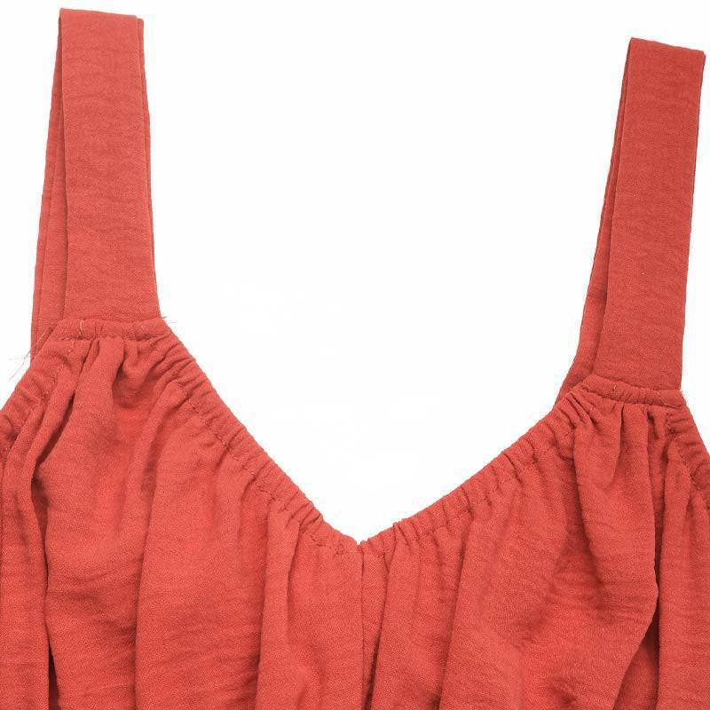 Textured Sleeveless Ruched Casual Cami Dress