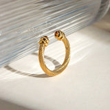 IRREGULAR OPEN TIGER EYE STONE BEAD RING_CWAJE1793