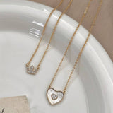 DOUBLE LAYER LOVE SHELL NECKLACE_CWAJE1258