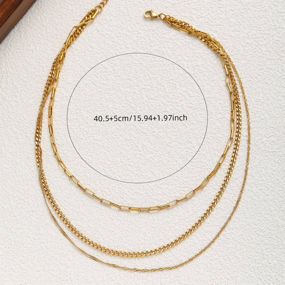 Titanium Steel Necklace Ring Three-Layer Necklace_Cwmm3630