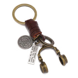 HAND WOVEN VINTAGE COWHIDE KEYCHAIN_CWMM4789