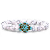 Cwaje3879_Beach Turquoise Turtle Beaded Simple Bracelet