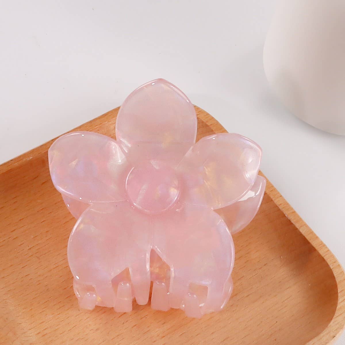 Cwaha1614_Simple Solid Color Flowers Hair Claw Clip