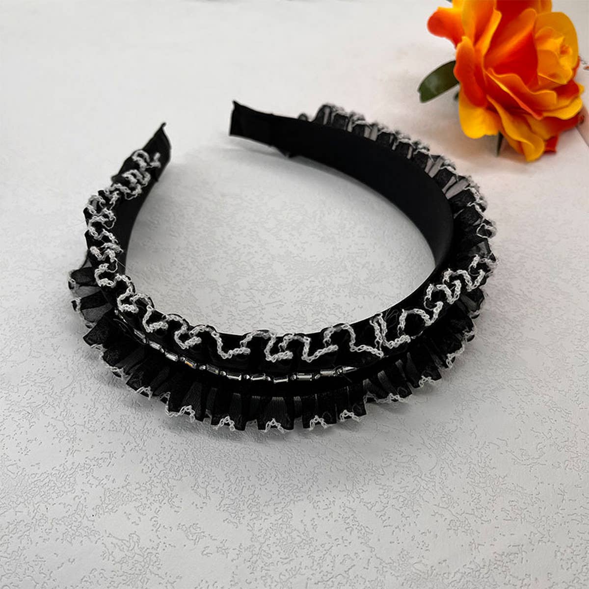 CASUAL RHINESTONE MESH HEADBAND_CWAHA2585