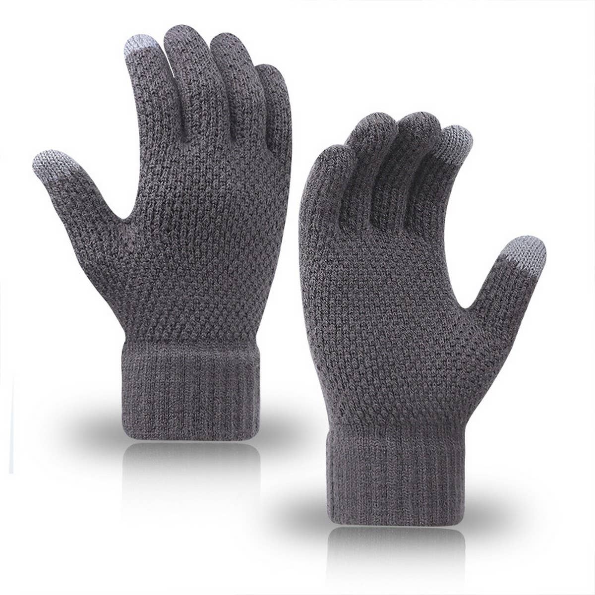 MEN WOMEN KNIT GLOVES WARM THICK TOUCH TIPS_CWAG0224